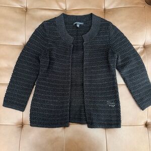 Banana Republic Black with Gold Thread Textured Cardigan